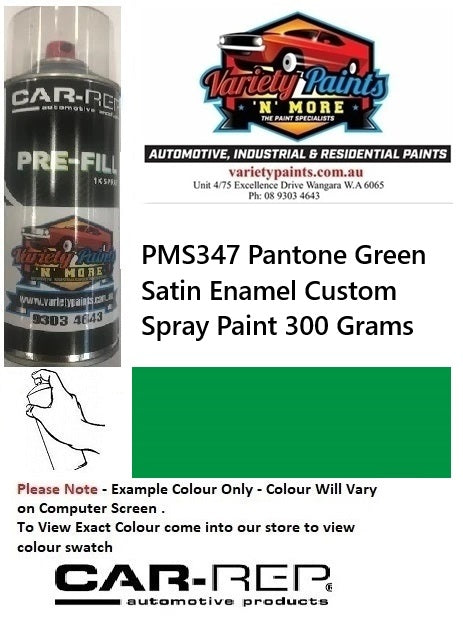 PMS347C Pantone® Green Satin Enamel Custom Spray Paint 300 Grams