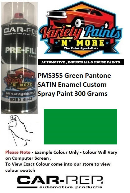 PMS355 Green Pantone SATIN Enamel Custom Spray Paint 300 Grams
