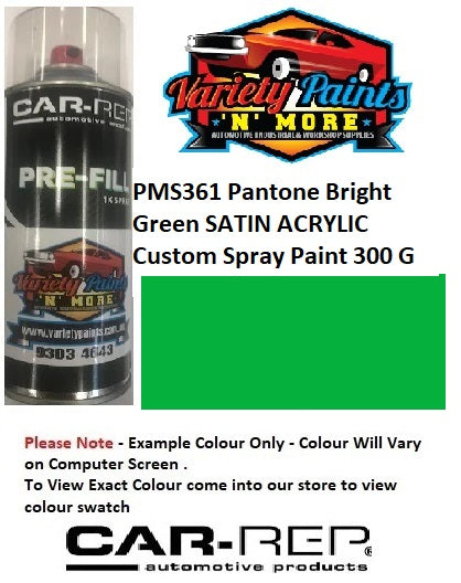 PMS361 Pantone Bright Green SATIN ACRYLIC Custom Spray Paint 300 Grams 1IS 55A