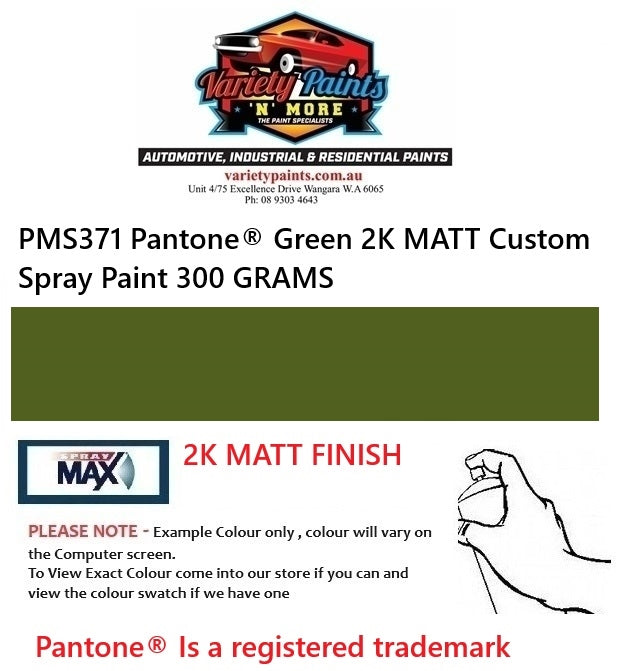 PMS371 Pantone® Green 2K MATT Custom Spray Paint 300 GRAMS