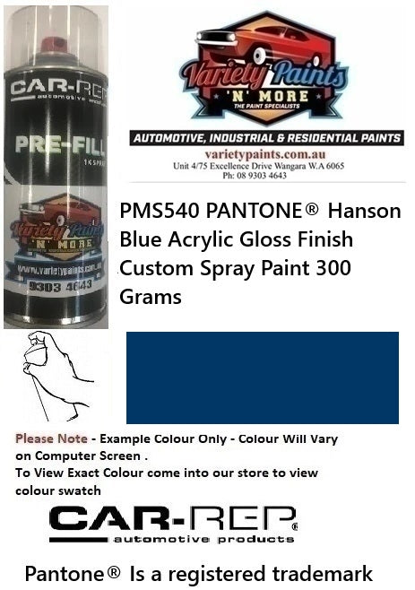 PMS540 PANTONE® Hanson Blue Acrylic Gloss Finish Custom Spray Paint 300 Grams