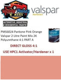 PMS6024 Pantone Pink Orange Valspar 2 Litre Paint Mix 2K Polyurethane 4:1 PART A