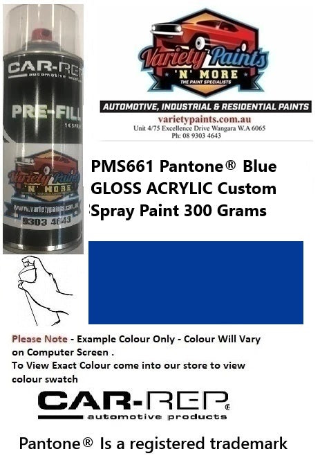 PMS661 Pantone® Blue GLOSS ACRYLIC Custom Spray Paint 300 Grams