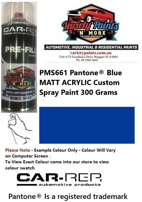 PMS661 Pantone® Blue MATT ACRYLIC Custom Spray Paint 300 Grams