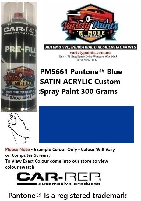 PMS661 Pantone® Blue SATIN ACRYLIC Custom Spray Paint 300 Grams