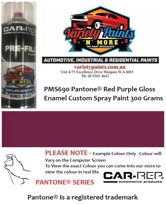 PMS690 Pantone® Red Purple GLOSS Enamel Custom Spray Paint 300 Grams