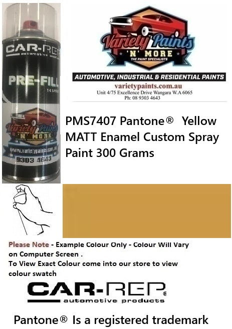 PMS7407 Pantone®  Yellow MATT Enamel Custom Spray Paint 300 Grams