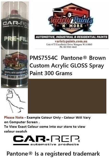 PMS7554C  Pantone® Brown Custom Acrylic GLOSS Spray Paint 300 Grams