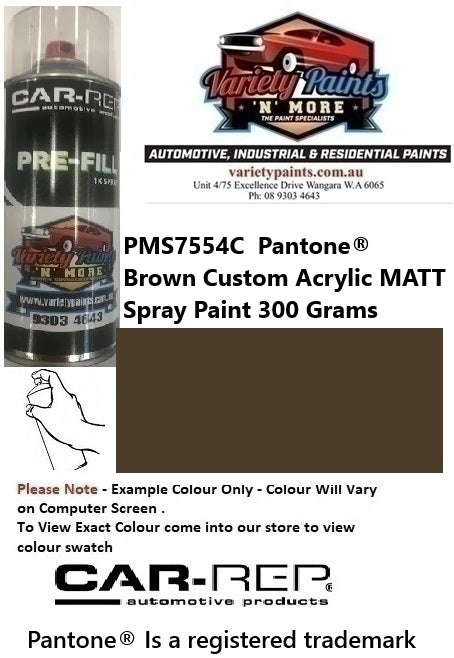 PMS7554C  Pantone® Brown Custom Acrylic MATT Spray Paint 300 Grams
