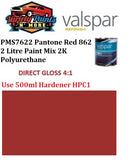 PMS7622 Pantone Red 862 2 Litre Paint Mix 2K Polyurethane PART A