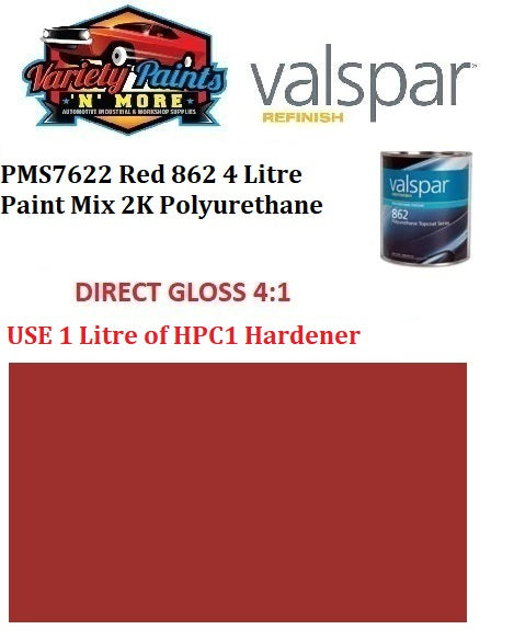 18S0735 (PMS7622) Reindeer Red 862 4 Litre Paint Mix 2K Polyurethane