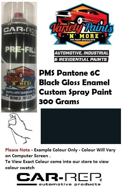 PMS Pantone 6C Black Gloss Enamel Custom Spray Paint 300 Grams