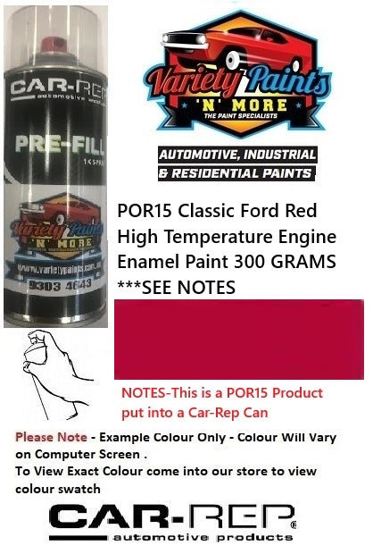 POR15 Classic Ford Red High Temperature Engine Enamel Paint 300 GRAMS ***SEE NOTES