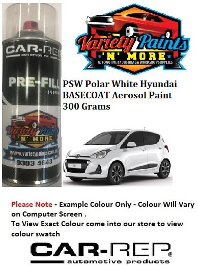 PSW Polar White Hyundai BASECOAT Aerosol Paint 300 Grams