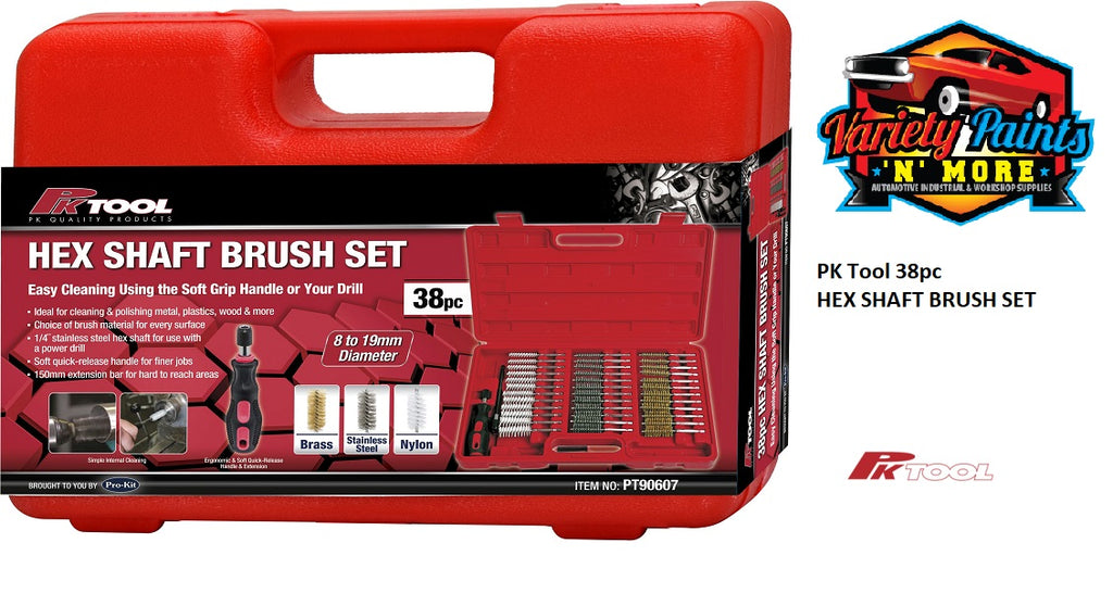 PKTool 38pc HEX SHAFT BRUSH SET