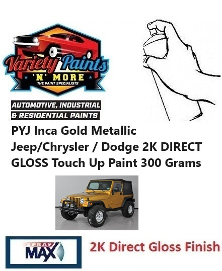 PYJ Inca Gold Metallic Jeep/Chrysler / Dodge 2K DIRECT GLOSS Touch Up Paint 300 Grams