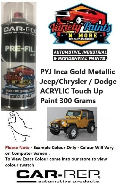 PYJ Inca Gold Metallic Jeep/Chrysler / Dodge ACRYLIC Touch Up Paint 300 Grams