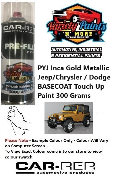 PYJ Inca Gold Metallic Jeep/Chrysler / Dodge BASECOAT Touch Up Paint 300 Grams