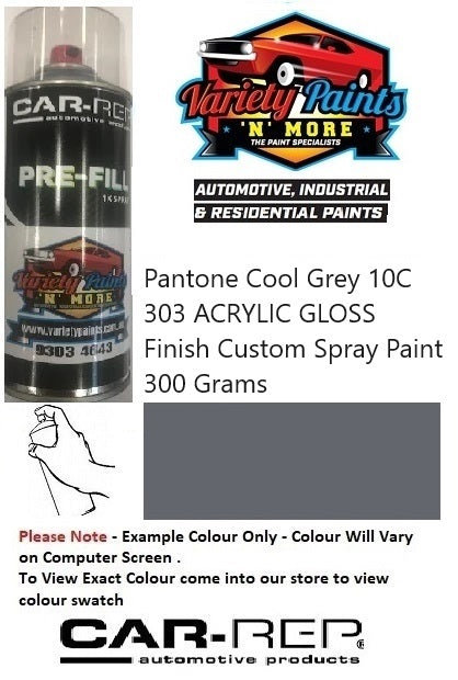 PANTONE® Cool Grey 10C ACRYLIC GLOSS Finish Custom Spray Paint 300 Grams