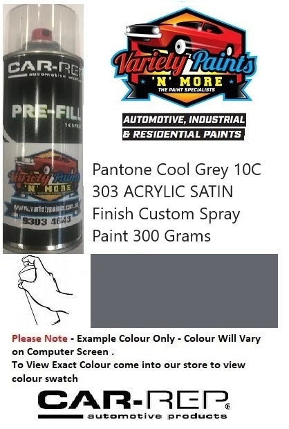 Pantone Cool Grey 10C 303 ACRYLIC SATIN Finish Custom Spray Paint 300 Grams
