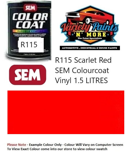 R115 Scarlet Red SEM Colourcoat Vinyl 1.5 LITRES