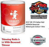 R157 OR 374 Italian Red HONDA Basecoat Motorcycle Colour 1 litre