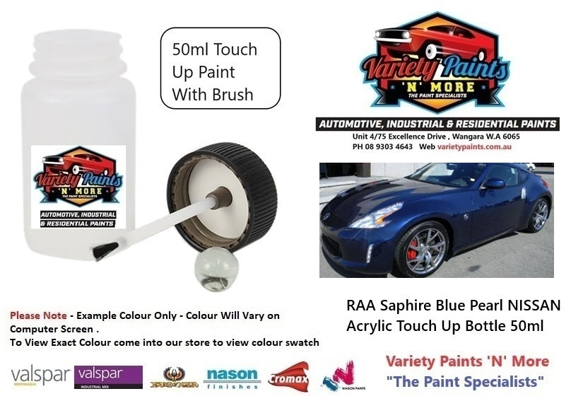 RAA Saphire Blue Pearl NISSAN Acrylic Touch Up Bottle 50ml