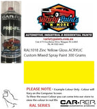 RAL1018 Zinc Yellow Gloss ACRYLIC Custom Mixed Spray Paint 300 Grams