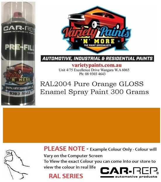 RAL2004 Pure Orange GLOSS Enamel Spray Paint 300 Grams 1IS 88A