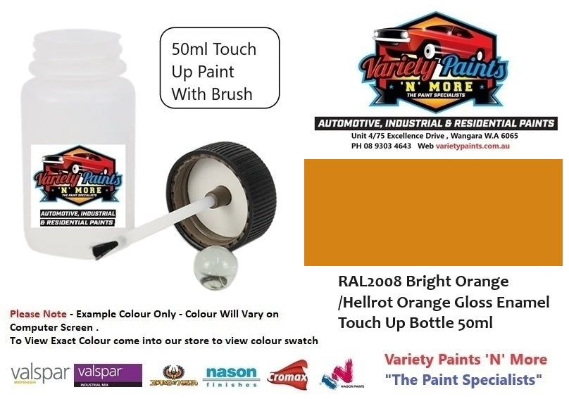 RAL2008 Bright Orange /Hellrot Orange Gloss Enamel Touch Up Bottle 50ml