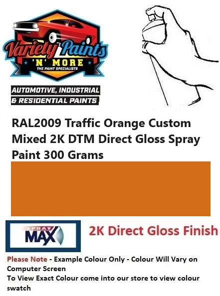 RAL2009 Traffic Orange Custom Mixed 2K DTM Direct Gloss Spray Paint 300 Grams