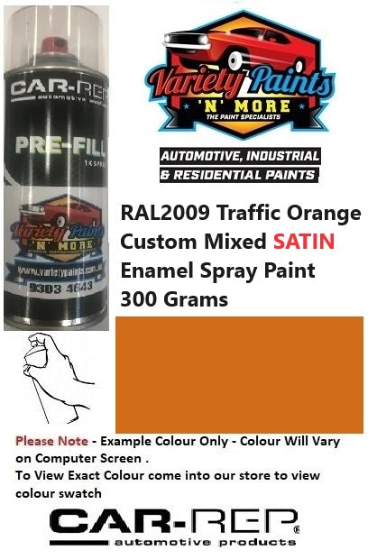 RAL2009 Traffic Orange Custom Mixed SATIN Enamel Spray Paint 300 Grams