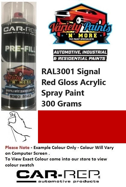RAL3001 Signal Red Gloss Acrylic Spray Paint 300 Grams