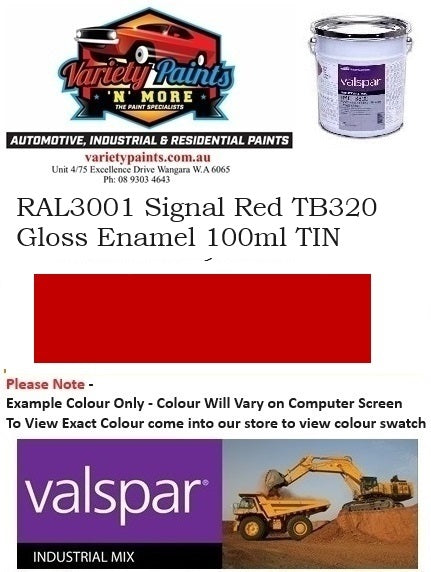 RAL3001 Signal Red TB320 Gloss Enamel 100ml TIN