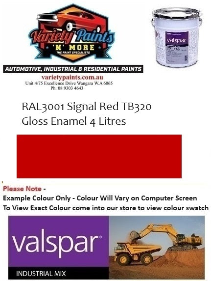 RAL3001 Signal Red TB320 Gloss Enamel 4 Litres