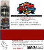 RAL3002 Carmine Red Gloss Enamel Spray Paint 300 Grams 