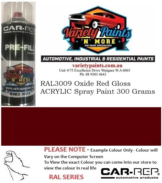 RAL3009 Oxide Red GLOSS ACRYLIC Spray Paint 300 Grams