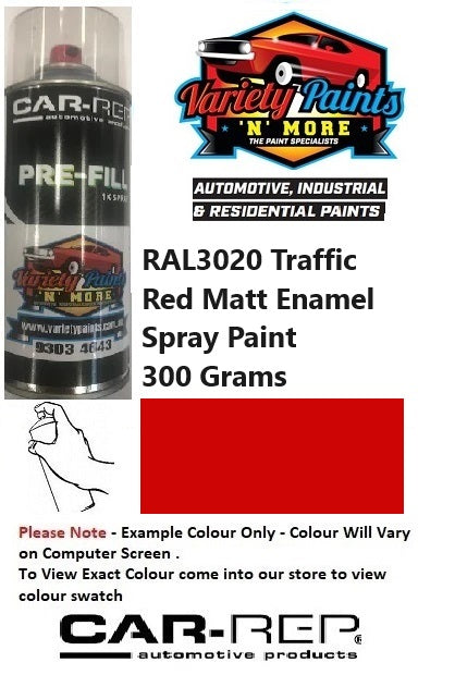 RAL3020 Traffic Red MATT Enamel Spray Paint 300 Grams