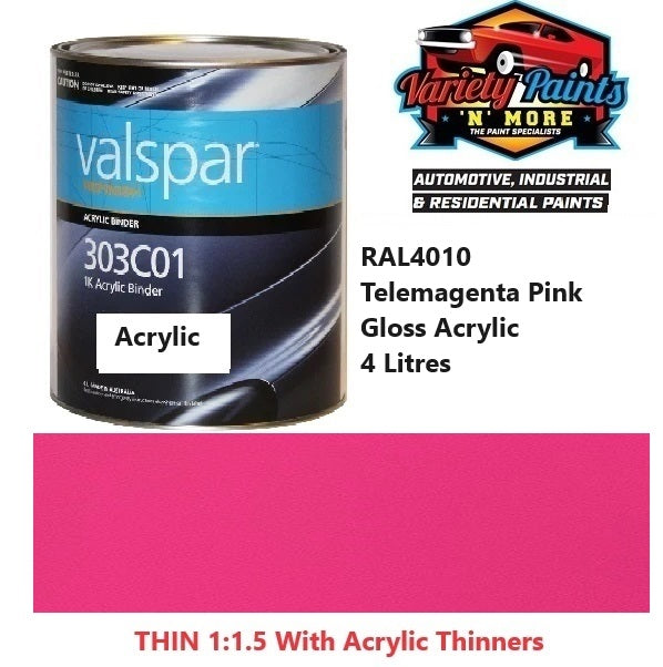 RAL4010 Telemagenta Pink Gloss Acrylic 4 Litres