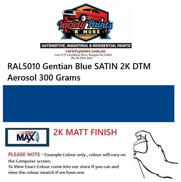 RAL5010 Gentian Blue Satin 2K DTM Aerosol 300 Grams