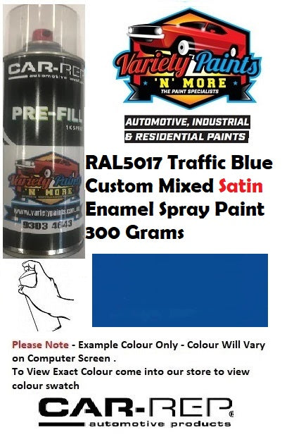 RAL5017 Traffic Blue Custom Mixed SATIN Enamel Spray Paint 300 Grams