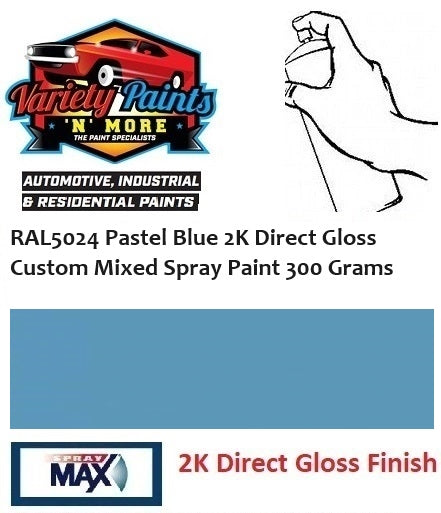 RAL5024 Pastel Blue 2K Direct Gloss Custom Mixed Spray Paint 300 Grams
