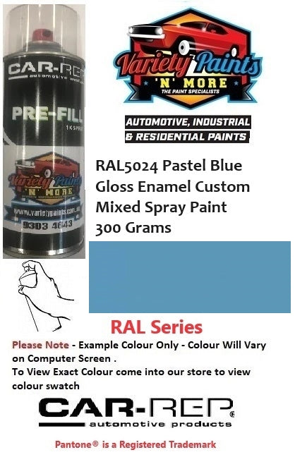 RAL5024 Pastel Blue Gloss Enamel Custom Mixed Spray Paint 300 Grams