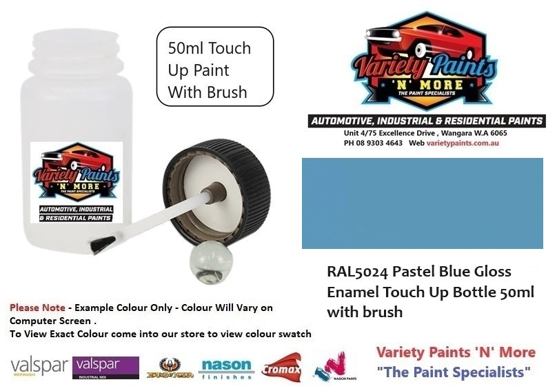 RAL5024 Pastel Blue Gloss Enamel Touch Up Bottle 50ml with brush