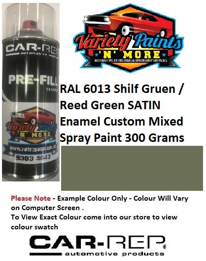 RAL6013 Shilf Gruen / Reed Green SATIN Enamel Custom Mixed Spray Paint 300 Grams