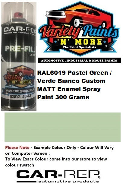 RAL6019 Pastel Green / Verde Bianco Custom MATT Enamel Spray Paint 300 Grams