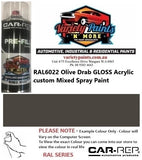 RAL6022 Olive Drab GLOSS Acrylic custom Mixed Spray Paint 300 GRAMS