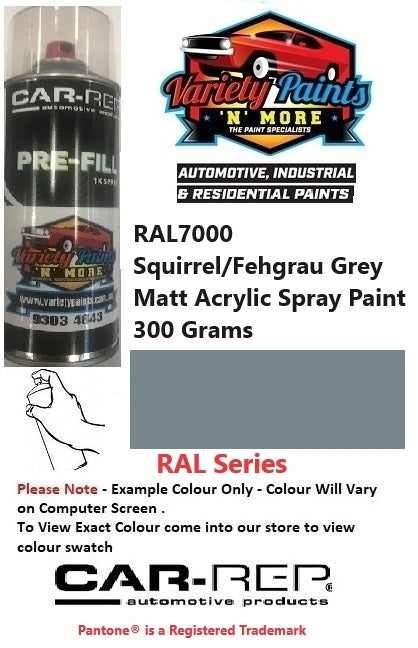RAL7000 Squirrel/Fehgrau Grey Matt Acrylic Spray Paint 300 Grams