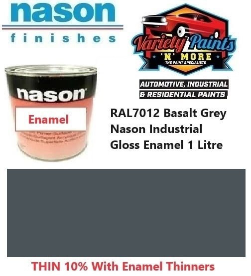 RAL7012 Basalt Grey Nason Industrial Gloss Enamel 1 Litres