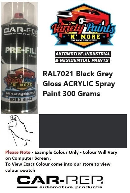 RAL7021 Black Grey Gloss ACRYLIC Spray Paint 300 Grams 1IS 33A